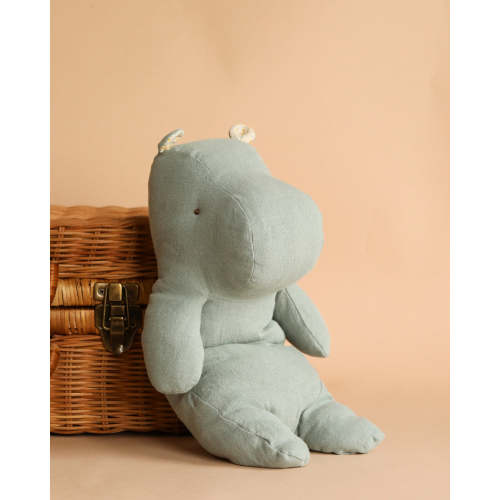Maileg Medium Hippo Stuffed Animal - Chino Green