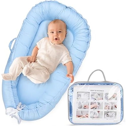 Baby Lounger - Breathable & Soft Baby Lounger for Newborn 0-24 Months, Soft Portable Baby Lounger Pillow, Newborn Babies Essentials, Snuggle Lounger Me