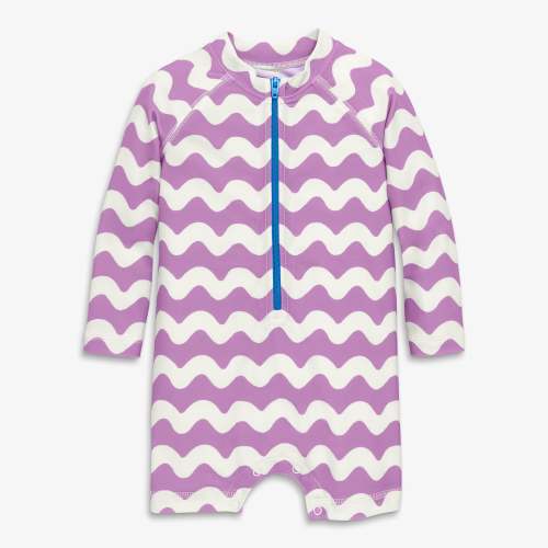 Baby one-piece rash guard in waves | Primary.com
