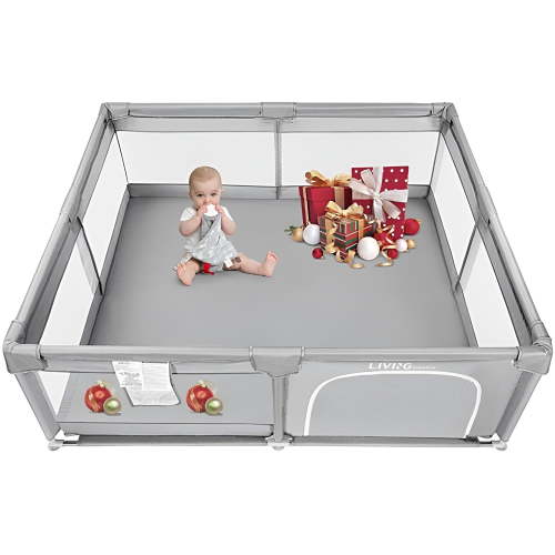 Baby Playpen, Extra Large 73x61 Inch Baby Playpen, Playard for for Babies and Toddlers, Kids Activity Center Infant Baby Fence with Gate
