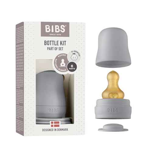 BIBS Bottle Kit - Part of Set. Mix and Match with BIBS Glass Bottles in Different Sizes, Bottle Kit Color - Part of Set, Cloud