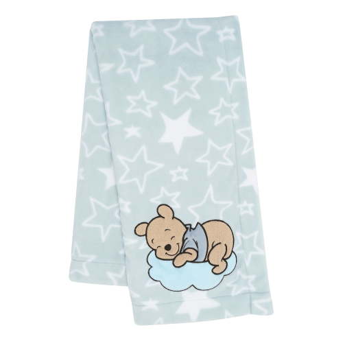 Bedtime Originals Disney Baby Winnie the Bear Newborn Starlight Pooh Blue/White Soft Fleece Blanket