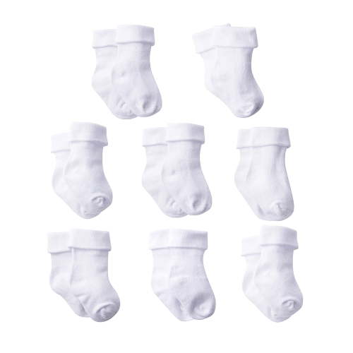 Gerber Wiggle Proof Jersey Cuffed Bootie Socks, 8pk (Unisex)