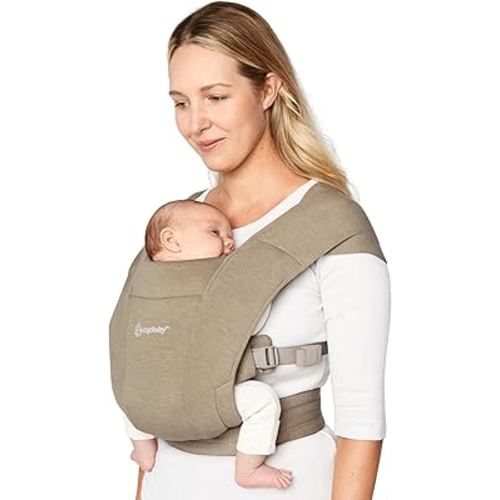 Ergobaby Embrace Cozy Newborn Baby Wrap Carrier (7-25 Pounds), Ponte Knit, Olive