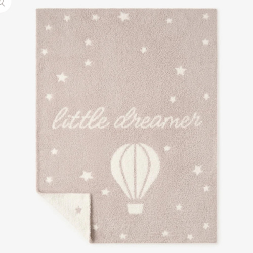 Taupe Hot Air Balloon Feather Knit Baby Blanket – Elegant Baby