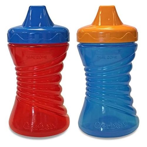 Gerber Graduates Fun Grips Hard Spout Spill Proof Sippy Cup (Colors may vary), 10-Ounce, 2 cups – BPA Free, Spill Proof Sippy Cup