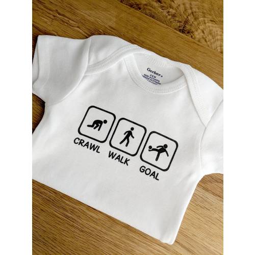 Soccer Fan, Crawl Walk Goal Soccer ONESIES ® Brand Bodysuits Baby Bodysuit or Baby T-Shirt Soccer Baby Shower Soccer Shirt Cute Baby Clothes