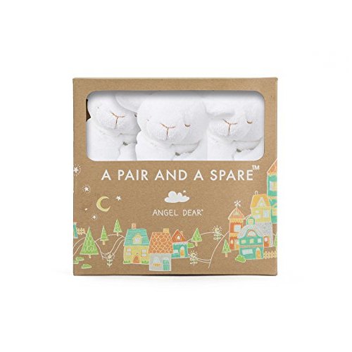 Angel Dear - White Lamb, Pair and a Spare Blankie Set