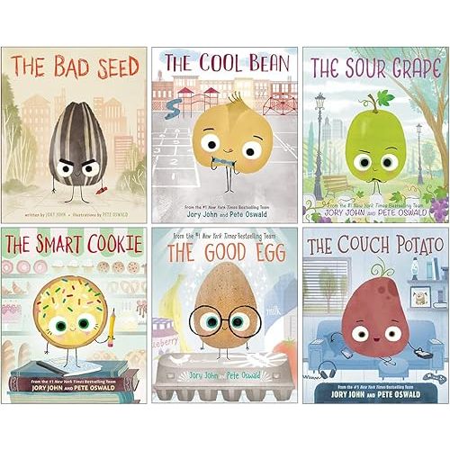 The Food Group The Bad Seed Series 6 Books Collection Set By Jory John(The Bad Seed, The Good Egg, The Cool Bean, The Couch Potato, The Smart Cookie & The Sour Grape) Paperback – November 22, 2023