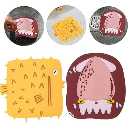 MAOYONG Tub Stopper Bathtub Drain Plug Silicone Sink Bathroom Shower Cover-Yellow and Red 2PCS