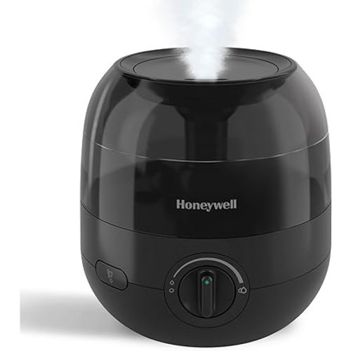 Honeywell Mini Cool Mist humidifier, Easy to Fill and Clean, humidifier for small Bedroom, Kids Rooms, or office. Ultra Quiet Operation and Auto Shut-Off - Black, HUL525B
