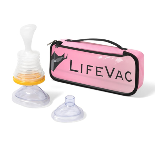 LifeVac Pink Travel Kit - Portable Suction Rescue Device, First Aid Kit for Kids and Adults, Portable Airway Suction Device for Children and Adults