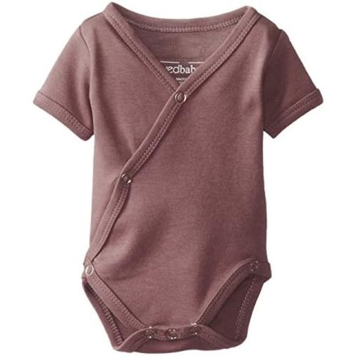 L'ovedbaby Unisex-Baby Newborn Organic Shorts -Sleeve Kimono Bodysuit
