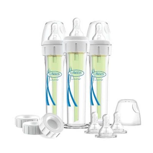 Dr. Brown's Accufeed Anti-Colic Baby Bottle with Preemie Nipple - 60cc - 3pk