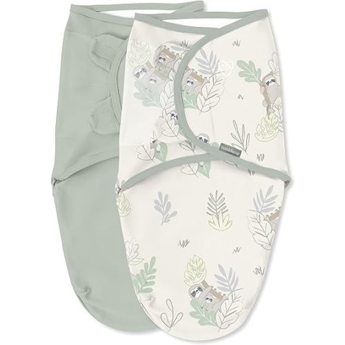 Ingenuity SwaddleMe Original Swaddle, 0-3 Months, 2-Pack - Peekaboo Sloth