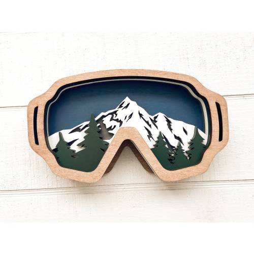 Decorative Snow Goggles | Winter Decor | Layered Winter Goggles | 4.5" x 9"