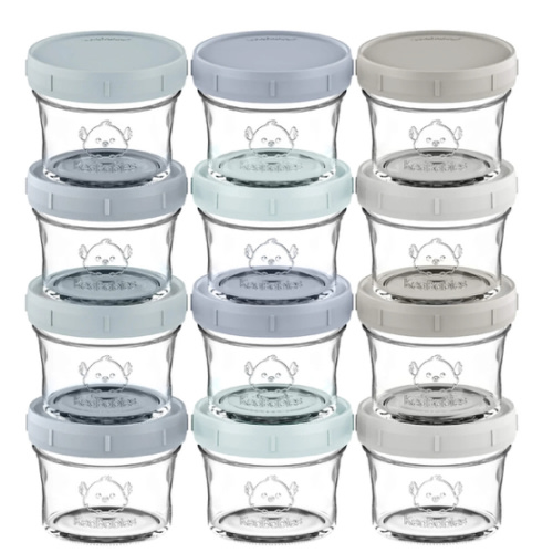 Prep Jars Baby Food Storage Glass Containers - Slate