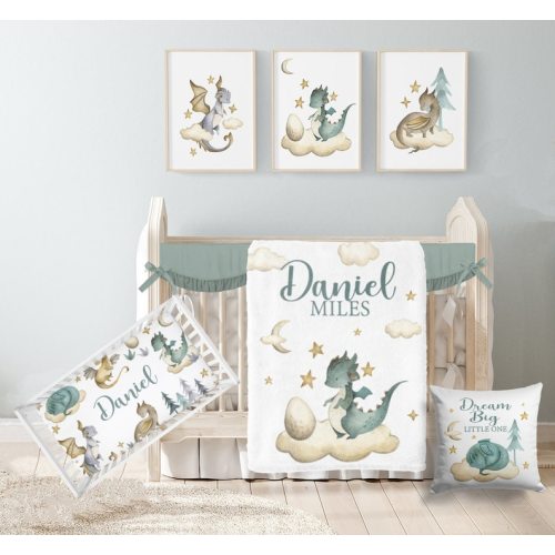 Dragon Crib Bedding Set Dragon Nursery Personalized Dragon - Etsy