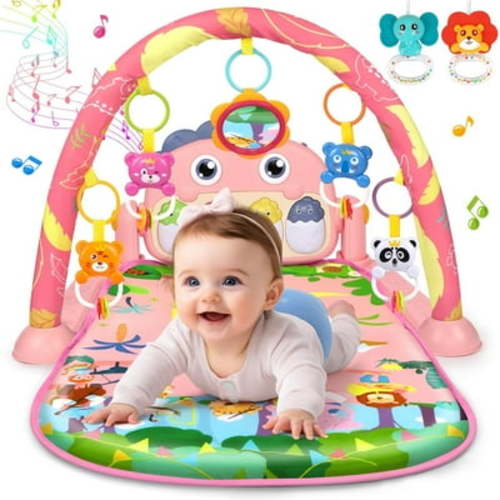 Agoplee Baby Play Mat Baby Toys Tummy Time Mat Toys Baby Activity Center for Newborn Infant Toys Piano Baby Play Gym Mat Music & Light Baby Boy Girl Gifts Toys for Baby Toys 0-12 Months
