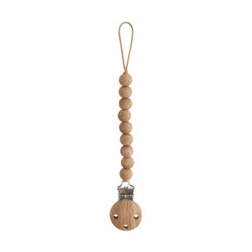 Mushie Silicone Pacifier Clip - Luna Faux Wood