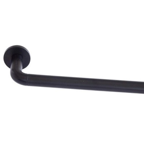 HLC.ME Wrap Around Darkening Adjustable Curtain Rod and Bracket Set for Heavier Drapes - Sturdy Pipe 1 in Diameter - Matte Black, 28" to 48" Inches