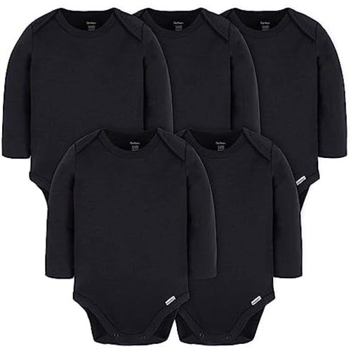 Gerber Unisex Baby Long Sleeve Solid Onesies Multi-pack Interlock 180 Gsm
