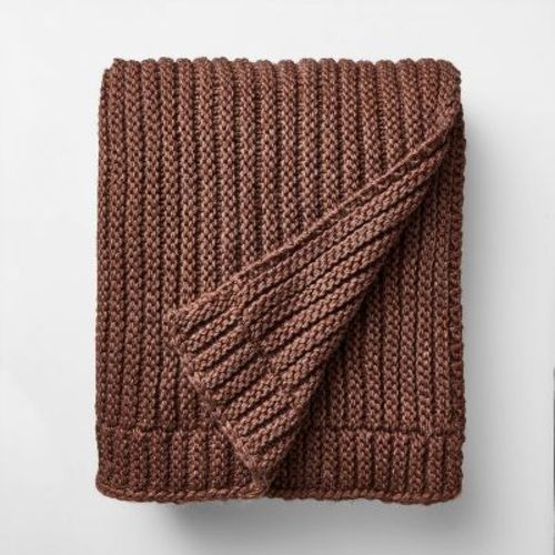 Rib Knit Throw Burgundy - Threshold™ designed with Studio McGee