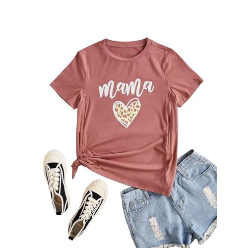 Women Maternity Nursing Shirt Funny Mama Shirt Cute Leopard Heart Graphic Tees Friendly Zip Maternity Breastfeeding Tops
