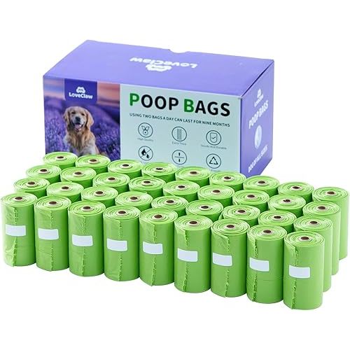 Large Dog Poop Bag, Extra Thick, Extra Strong, Lavender Scented, 540 Bags for 9 Months, Dog Waste Bags