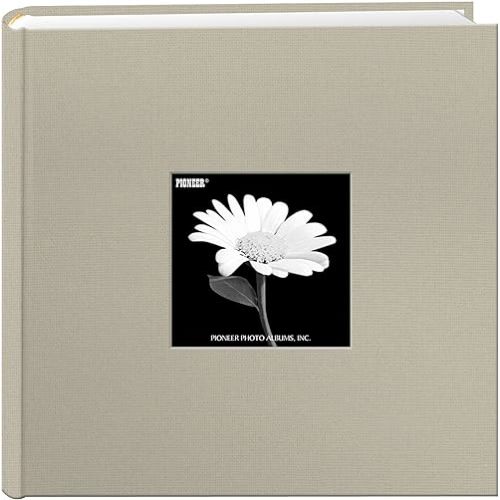 Fabric Frame Cover Photo Album 200 Pockets Hold 4x6 Photos, Biscotti Beige