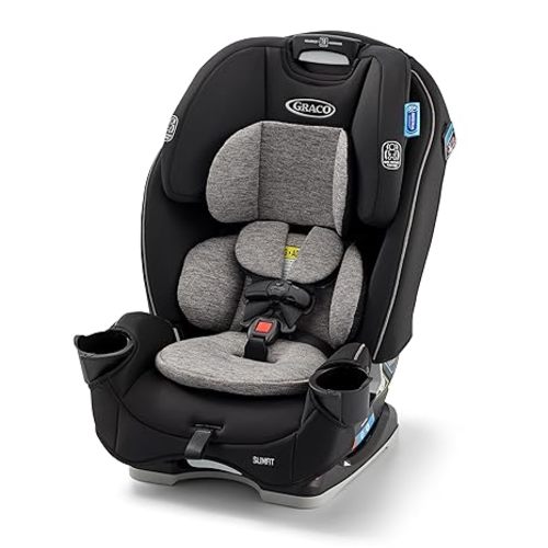 Graco Slimfit 3-in-1 Convertible Car Seat, Ultra-Space-Saving Design, Jarret, Suitable for Rear and Forward-Facing, Highback Booster Seat with 10-Position Headrest