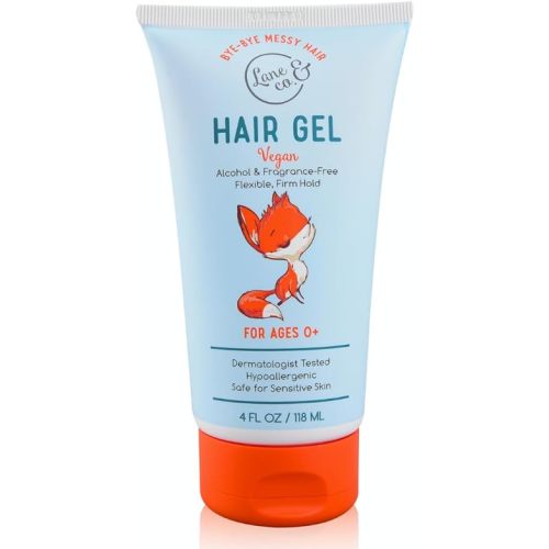 LANE & CO. Baby Hair Gel - Hypoallergenic Kids Hair Gel - Flexible Medium to Firm Hold - Tames Flyaways, Frizz, Static Hair - Tested by Dermatologists - Suitable for Children Ages 0 & Up - 4 fl.oz.