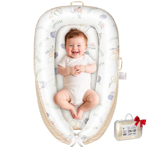 Baby Lounger -Breathable Soft Lounger Cover, Babies Essentials Gifts, Portable Infant Lounger for Tummy Time Floor Playing Seat for Home and Travel, Balloon