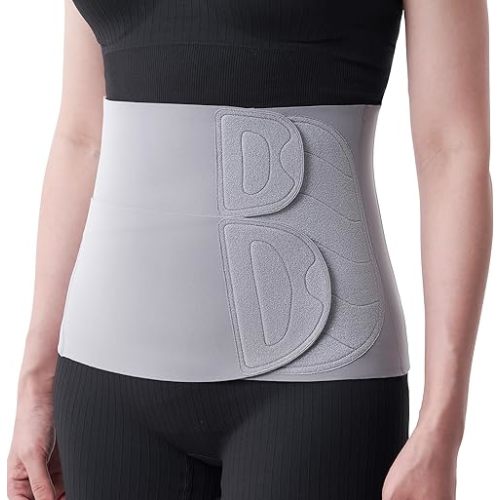 Momcozy Ergowrap Postpartum Belly Band for Natural and C-Section Recovery, Abdominal Binder with 3D Abdomen Lifting & Ergonomic Back Support, Seamless Belly Wrap Shapewear for Post Surgery Recovery