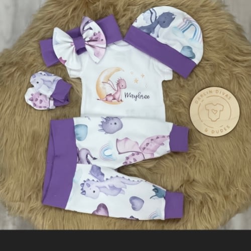 Dragon Baby Girl Outfit, Personalized - Etsy