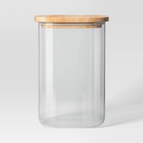 Glass Square Food Storage Canister with Wood Lid - Threshold™