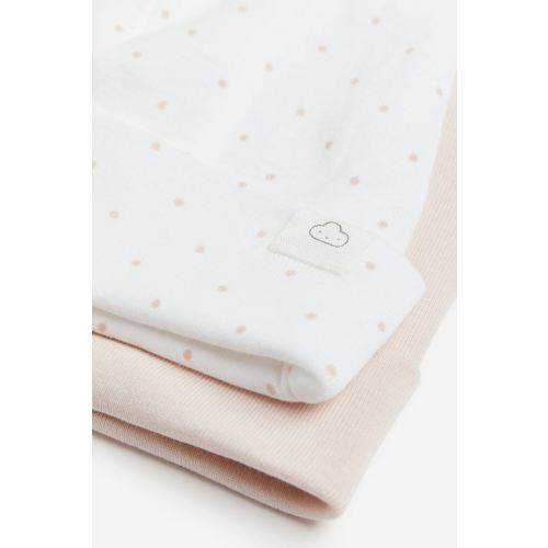 2-pack Cotton Hats, Light pink/dotted