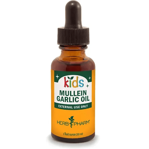 Herb Pharm Kids Mullein and Garlic Oil, 1 Fl Oz, Calendula, Garlic, Mullein, St. John's Wort, Olive Oil