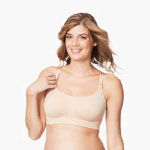 Cake Maternity Cotton Candy Seamless Sleep & Yoga Nursing Bra - Beige, L