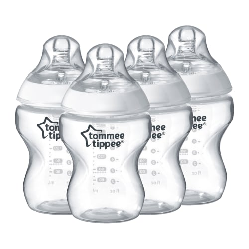 Tommee Tippee Closer to Nature Wide Mouth Baby Bottle, Anti-Colic Valve, BPA-free, 9oz, 4 Count