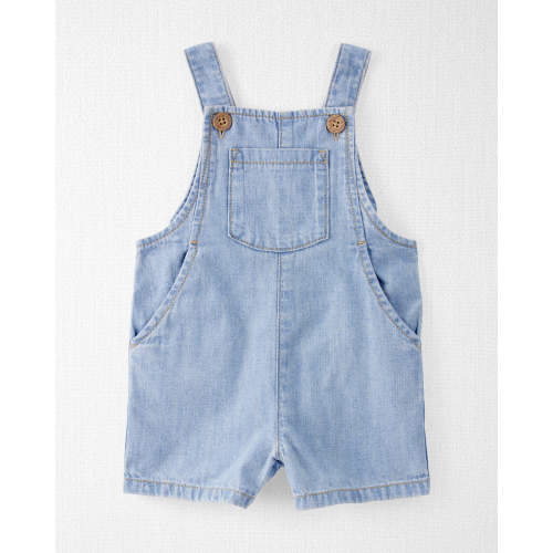 Baby Organic Cotton Chambray Shortalls - NB - Style,Spring Wash
