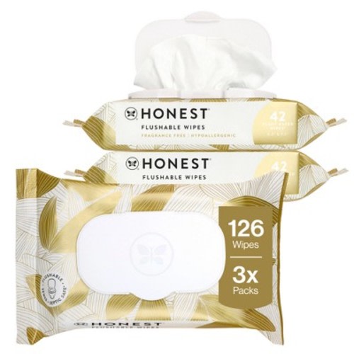 The Honest Company Flushable Wipes - Gilded Wings - 126ct