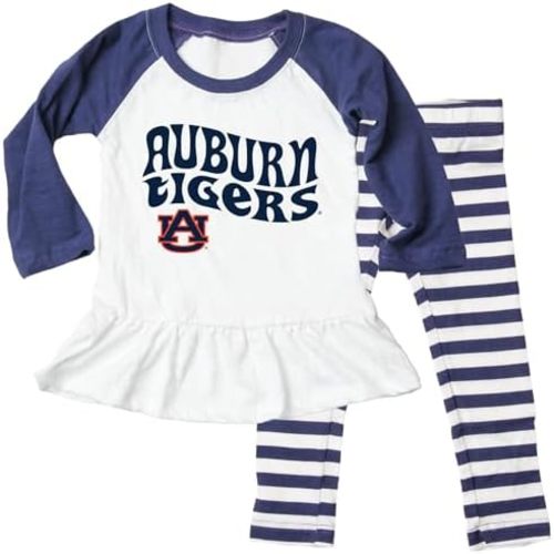 Wes and Willy NCAA Infant Girls Ruffle Raglan Set,