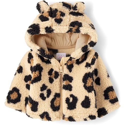The Children's Place Baby Girl's and Toddler Cozy Sherpa Hooded Full Zip Sweatshirt