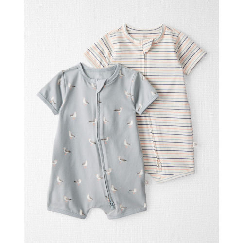 Baby 2-Pack Organic Cotton 2-Way Zip Rompers - Little Planet | Carter's