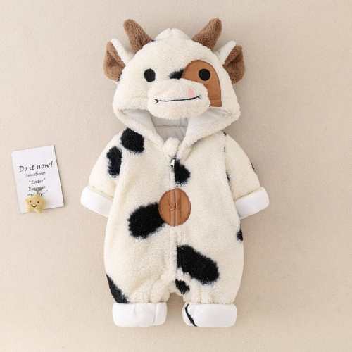 Long Sleeve Cow Print Onesie