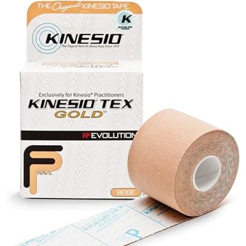 Kinesio Taping - Elastic Therapeutic Athletic Tape Tex Gold FP - Beige - 1in x 5m Roll