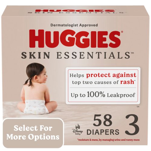 Huggies Skin Essentials Baby Diapers, Size 3 (16-28 lbs), 58 Ct (Select for More Options)
