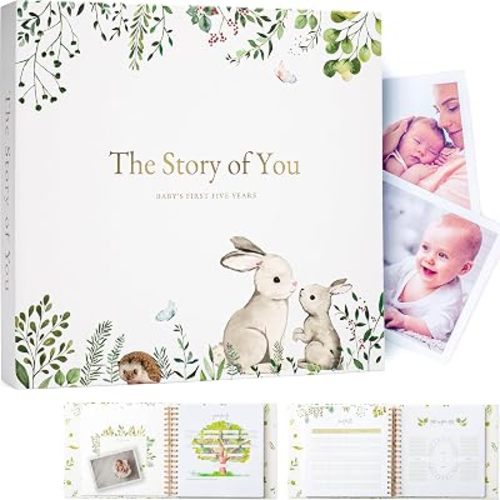 Keepsake Memory Book for Baby Boy or Girl – Timeless First 5 Year Baby Book – A Milestone Book to Record Every Event from Birth to Age 5 – Gender Neutral Journal Scrapbook Photo Album