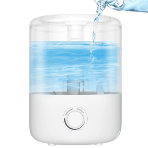 BCOOSS Cool Mist Humidifier for Room Baby Home 4L Double Nozzle Liquid Vaporizer with Filter for Bedroom White